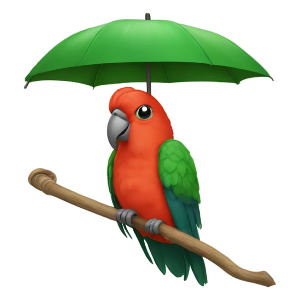 King parrot wearing a hat and umbrella  sticker