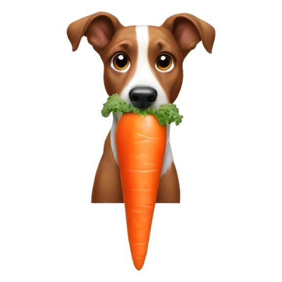 Dog eating carrot  sticker