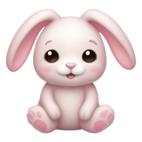 Cute rabbit Teddy bear with pale pink fur, looking like a jellycat  sticker