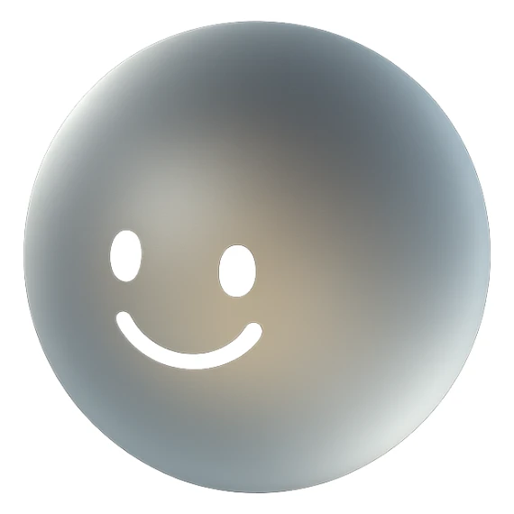 matte glass style aura ball with a warm smile sticker