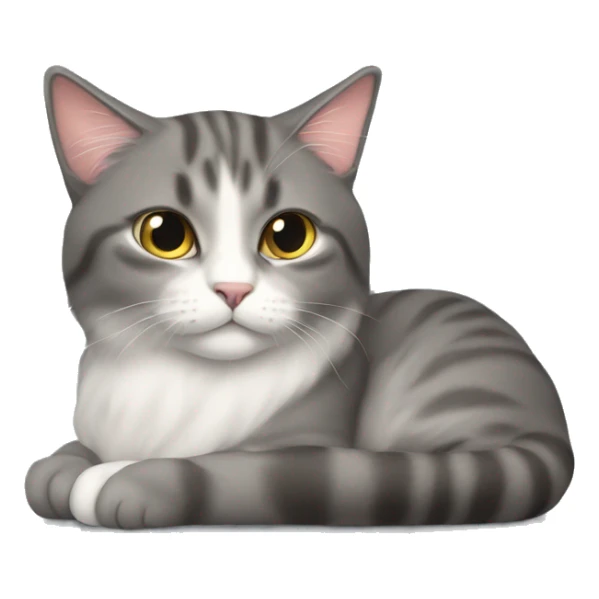 Gary cat with long hair，she lay down sticker