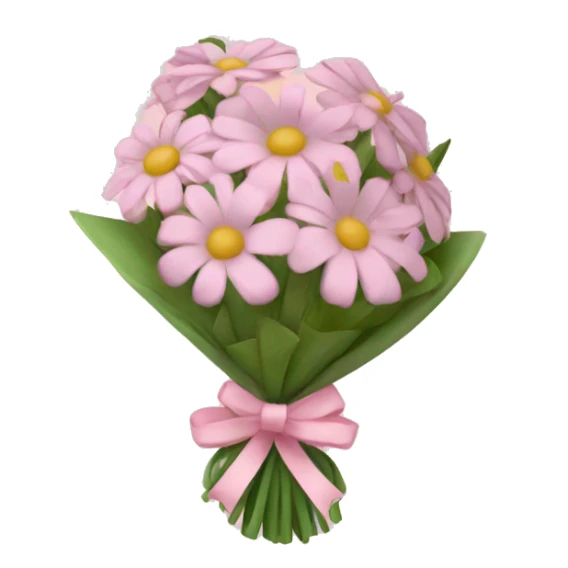 wildflower bouquet wrapped in a light pink bow  sticker