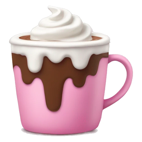 Hot chocolate with whipped cream in a pink mug  sticker