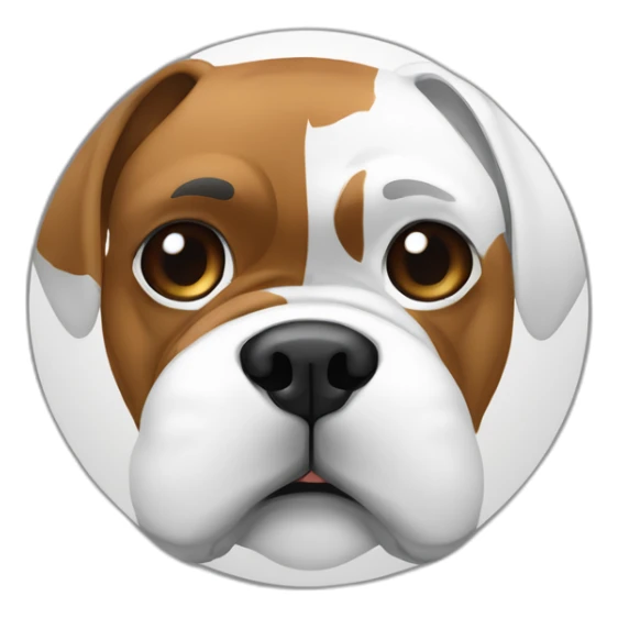 Boxer met in het gezicht wit rond de neus en tussen ogen en de rest sticker