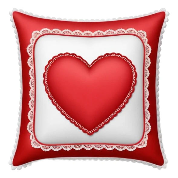 Square happy Valentine’s Day pillow with lace edges sticker