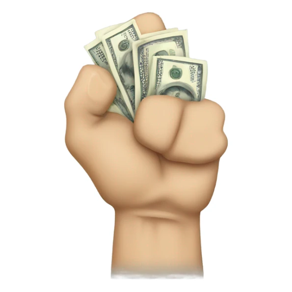 fist holding cash in the fist sticker