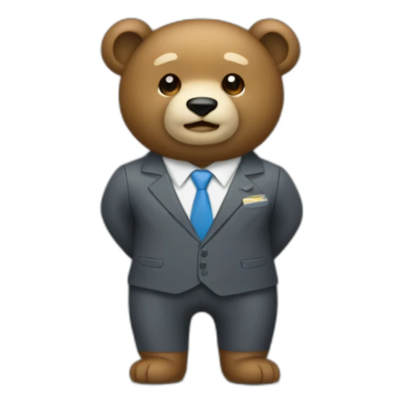 un oso con pelo y traje de empresario sticker