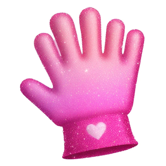 Pink ombre medical gloves with glitter sticker
