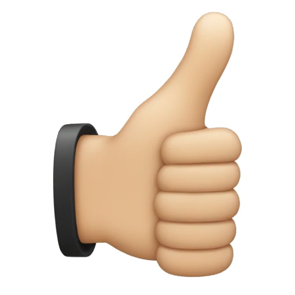 Thumbs up with half of a thumb in banda sticker