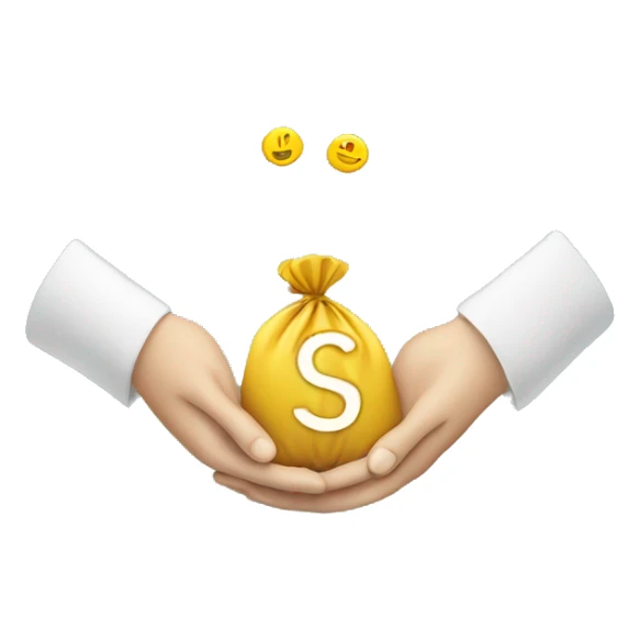 Giving back to charity, hands giving back money sticker