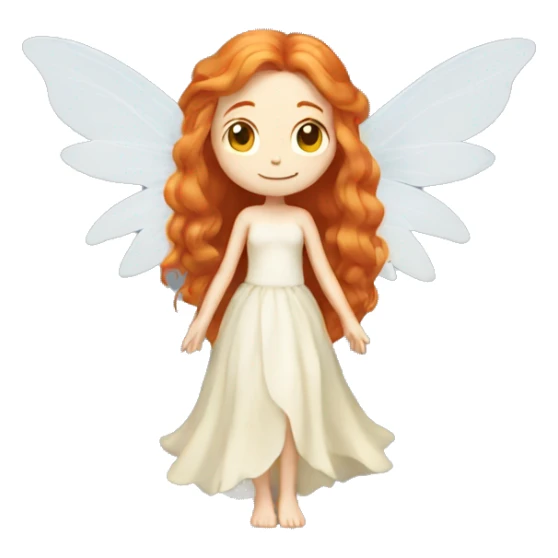 a white skin fairy, long ginger hair and wings sticker