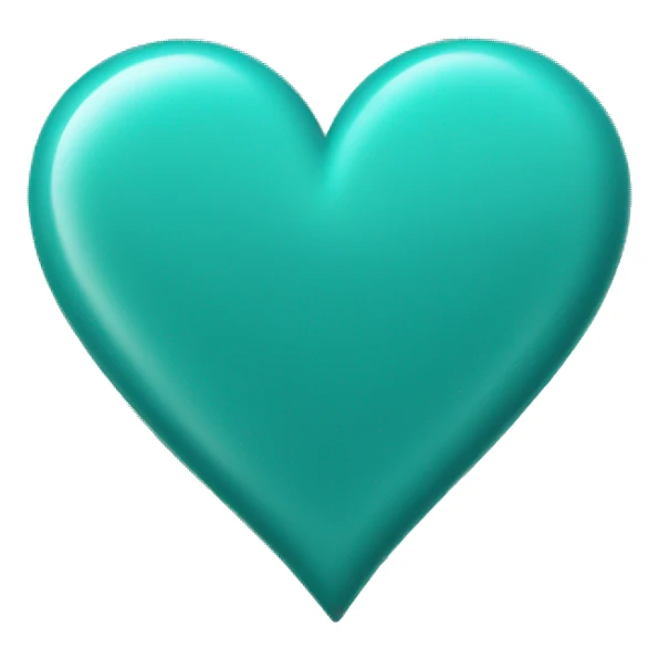 teal heart  sticker