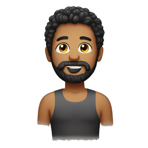 bearded hairy man in tank top sticker