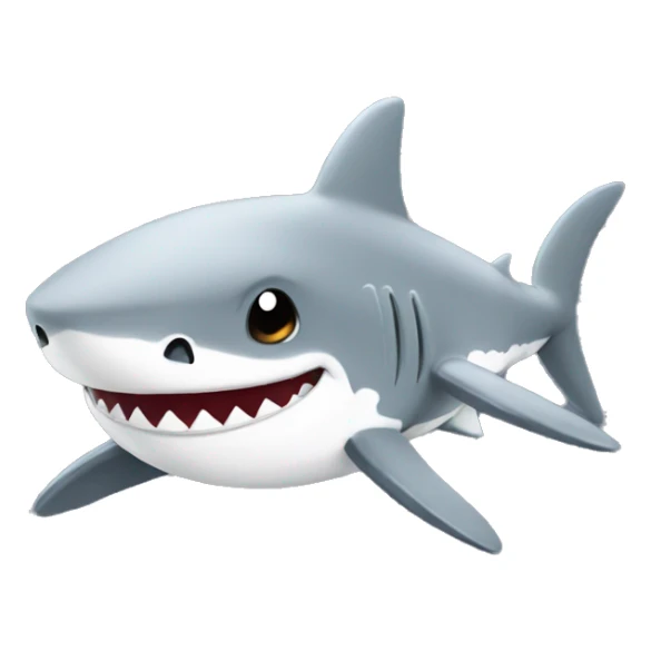 cute small shark, happy, gray color shark sticker