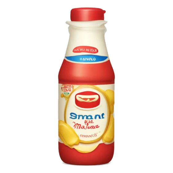 Bottle of Mayonnaise red caps sticker
