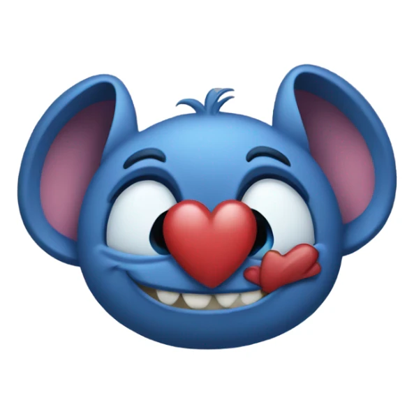 Stitch gives a kiss sticker