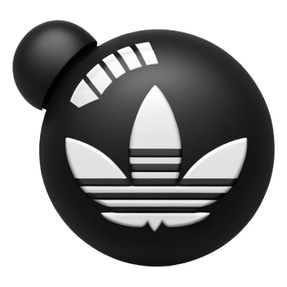 Adidas white stripes black emoji sticker