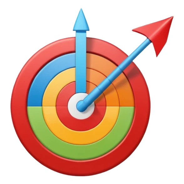 A target emoji with a bar chart emoji on the side sticker