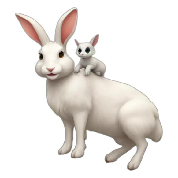 bunny on top of a mountain with a goat sticker