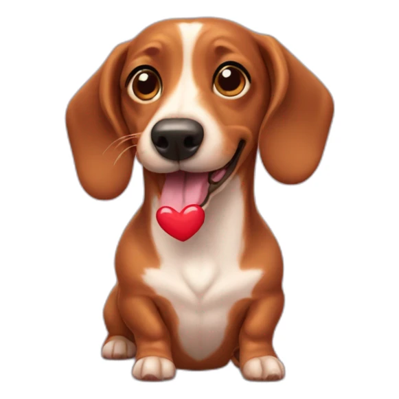 wiener dog heart sticker