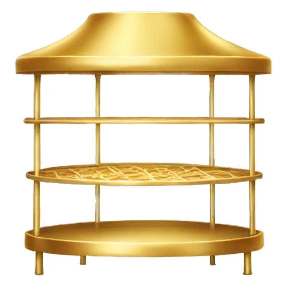 Realistic metallic gold pastry stand isolated  sticker