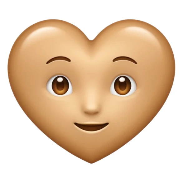 Cute light brown heart emoji with no face just plain light brown heart emoji sticker