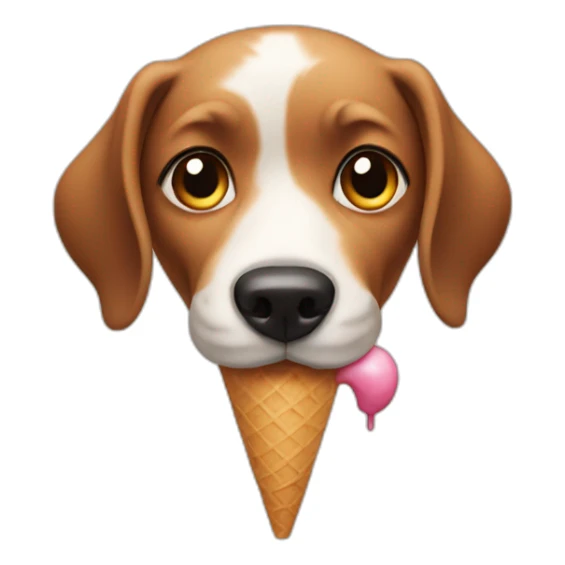 dog eating ice cream  sticker