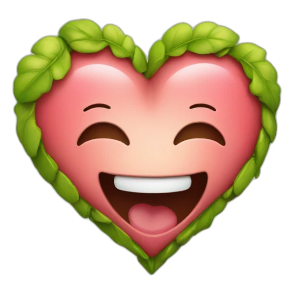 Real heart in the shape of a happy face sticker