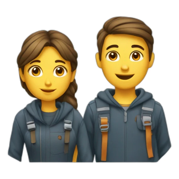 Garçon et une fille font des câlins sticker