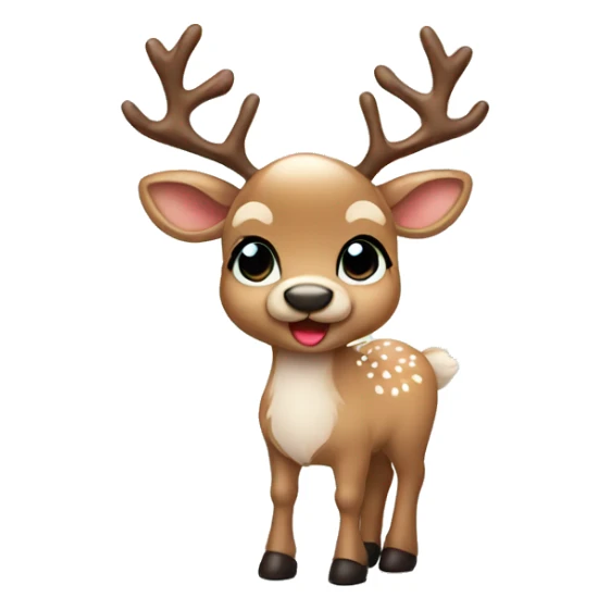 baby reindeer with bows sticker