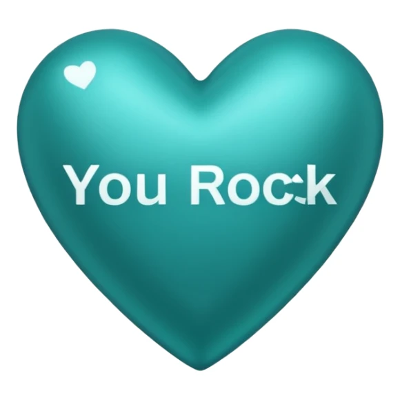 Teal heart with You Rock! wording sticker