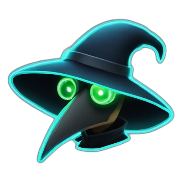 hype plague doctor with glow sticks sticker