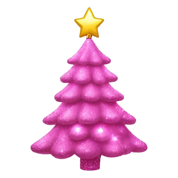 Pink Christmas tree with disco ball ornaments  sticker