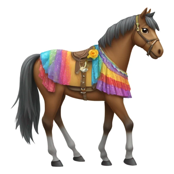horse wearing a skirt sticker
