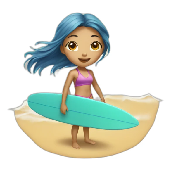 Asian Surfer girl sticker