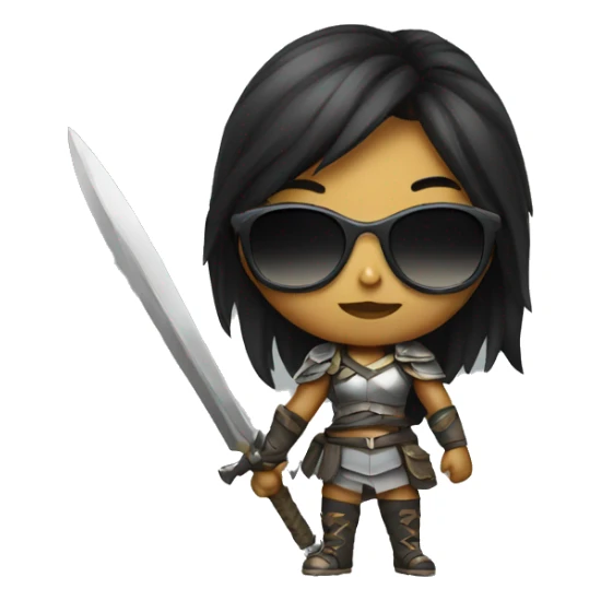 Girl warrior with dark sunglasses sticker