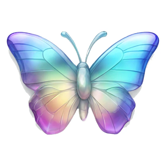 Iridescent glass crystal butterfly sticker