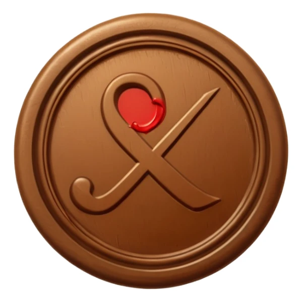 wax seal in the form of a check mark sticker