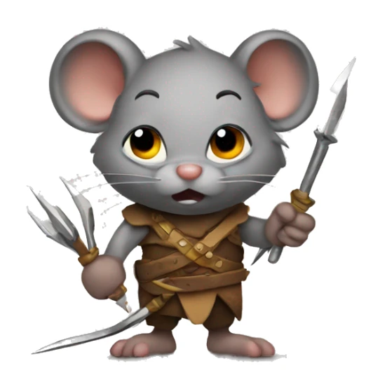 Mouse barbarian with needles in his hand sticker
