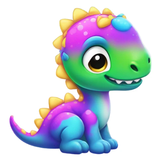 Lisa frank baby dinosaur  sticker