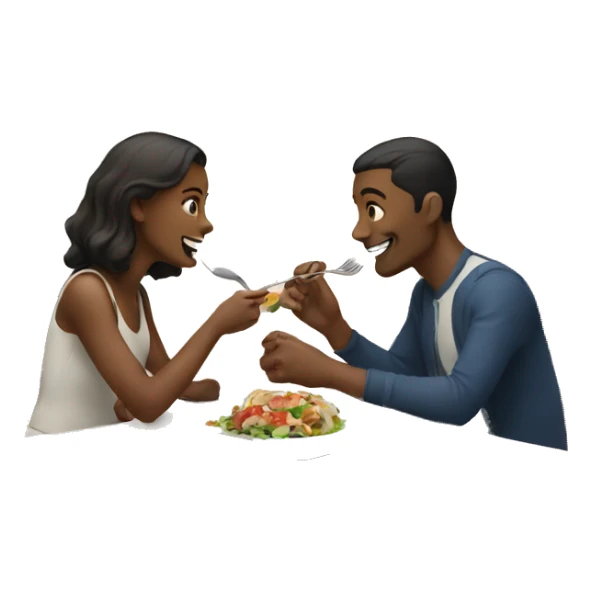 couple enjoying sitting at a table and eating a meal sticker