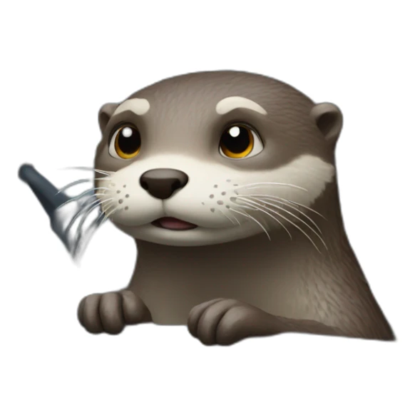 Impatient otter waiting in car sticker