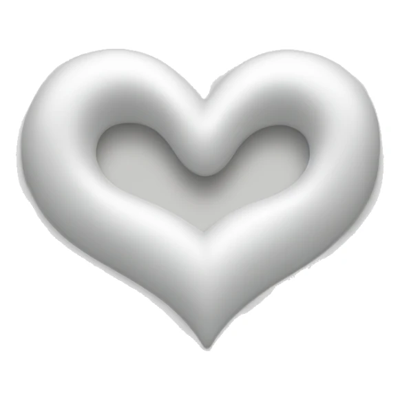 White heart at back and ring at front and center of the heart sticker