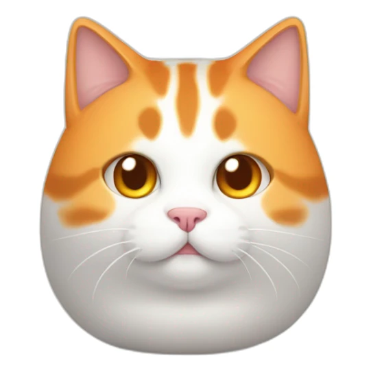 orange and white chubby cat which looks like a bell sticker
