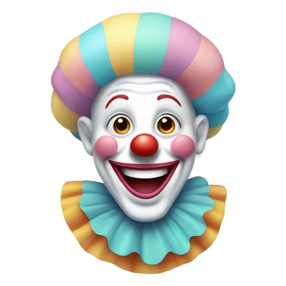 Cheerful clown in pastel colors. sticker