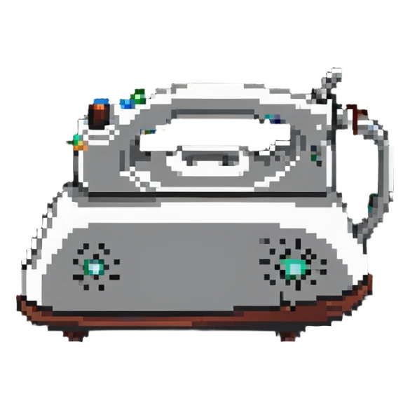 A clothes iron with steam coming out of it sticker