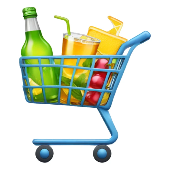 Shopping Cart with drink and alcohol sticker