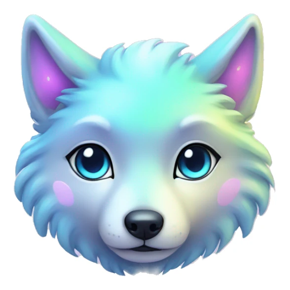 kawaii shiny pastel nebula wolf sticker