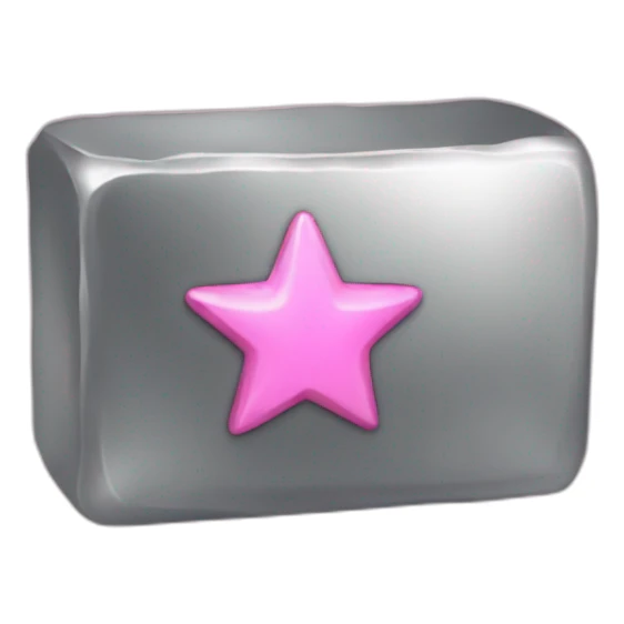 an ingot of iron with a pink star sticker