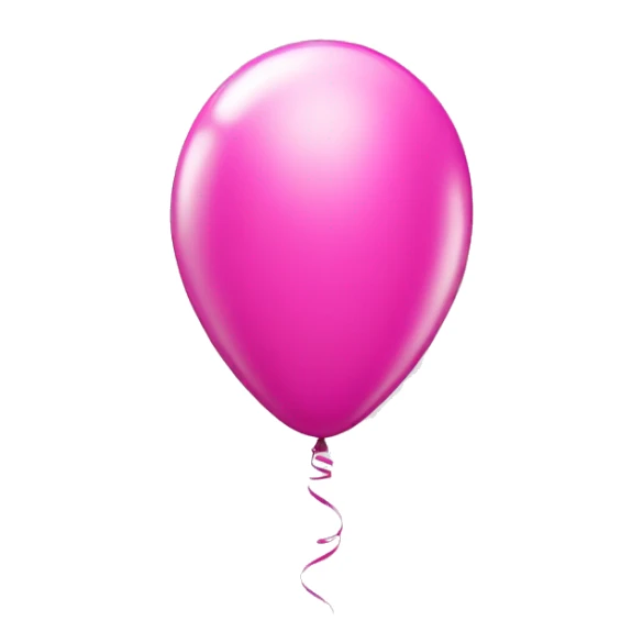 pink shiny balloon in the shape of a 3 sticker